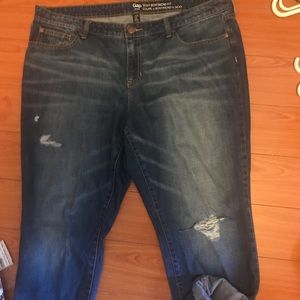 Ripped boyfriend jeans